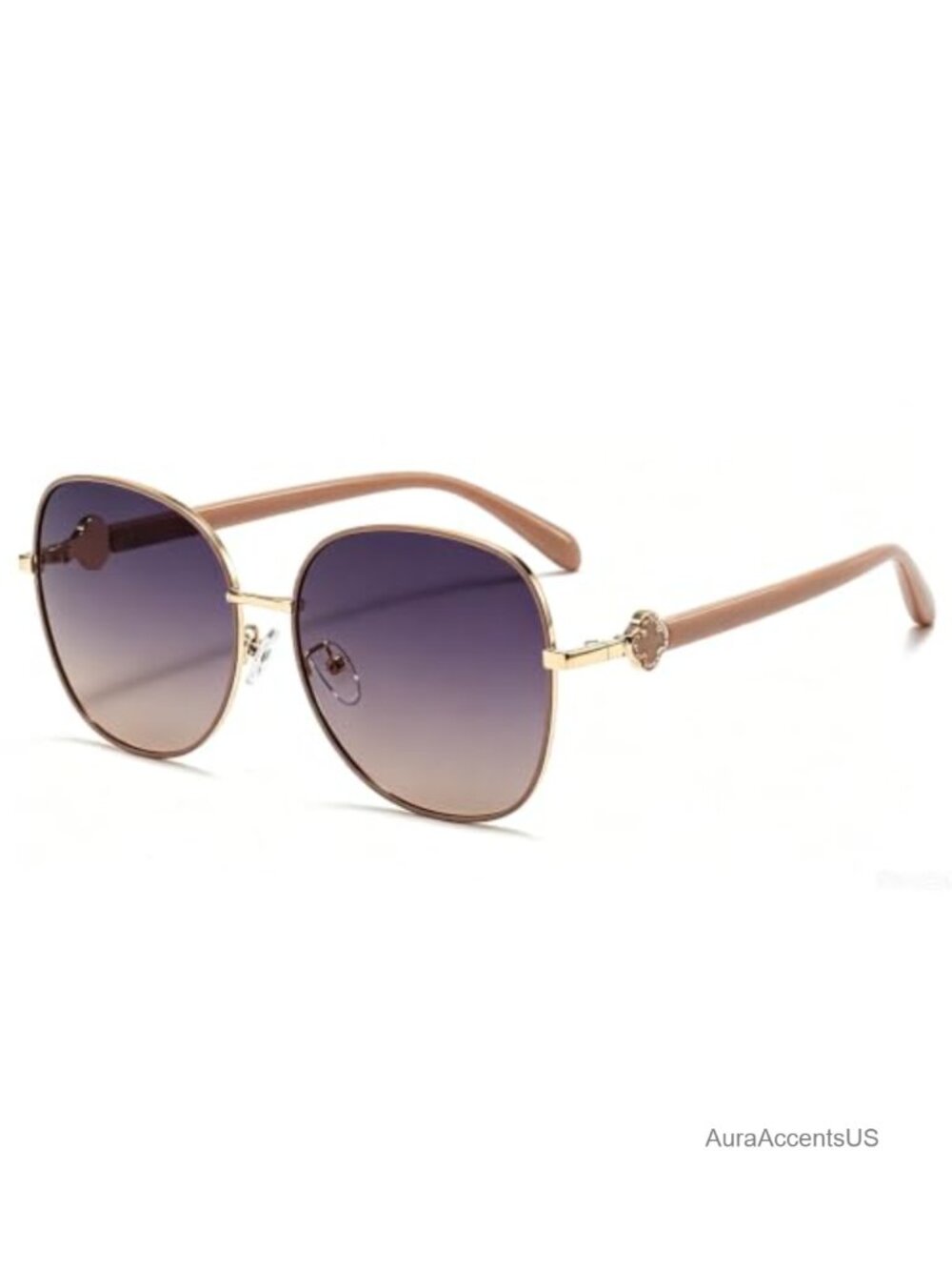 Polarized UV400 Oversized Round Metal Sunglasses for Driving
